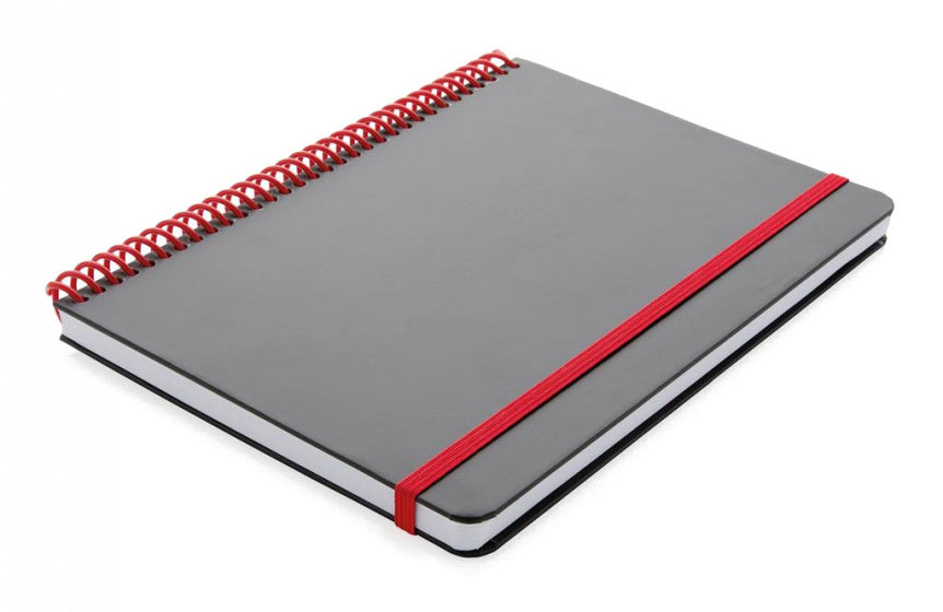 notitieboek Deluxe A5 PVC/papier zwart/rood