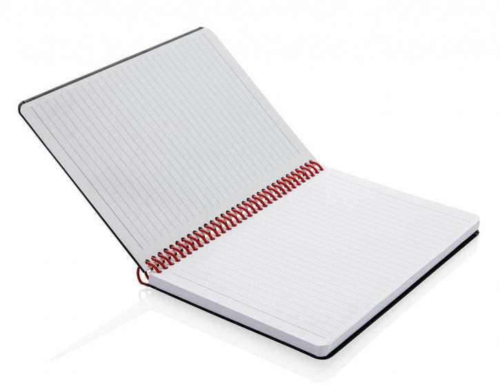 notitieboek Deluxe A5 PVC/papier zwart/rood