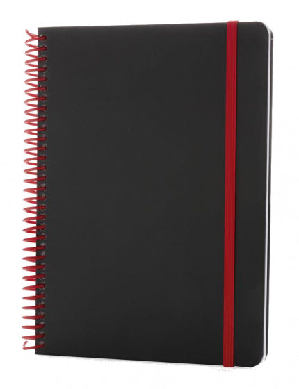notitieboek Deluxe A5 PVC/papier zwart/rood