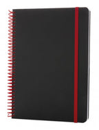 notitieboek Deluxe A5 PVC/papier zwart/rood