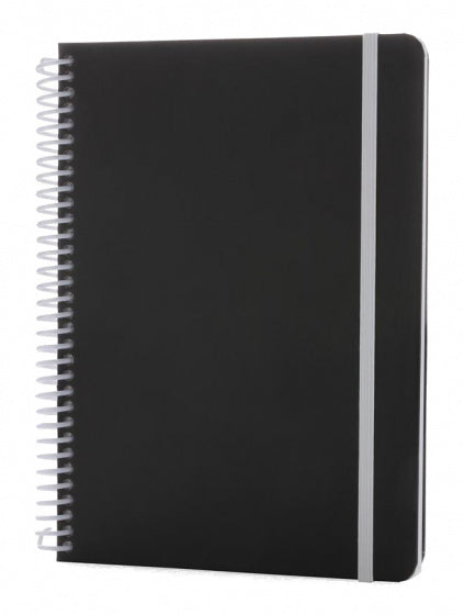 notitieboek Deluxe A5 PVC/papier zwart/wit