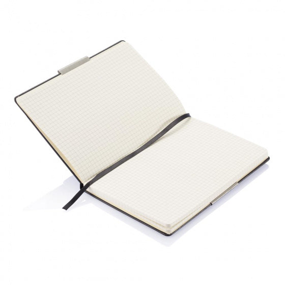 notitieboek geruit A5 papier zwart/grijs