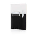 notitieboek met opbergvakken A5 PU/papier wit/zwart