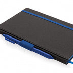 notitieboek met pennenhouder A5 PU/papier blauw