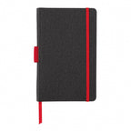 notitieboek met pennenhouder A5 PU/papier rood