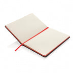 notitieboek met pennenhouder A5 PU/papier rood