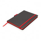 notitieboek met pennenhouder A5 PU/papier rood