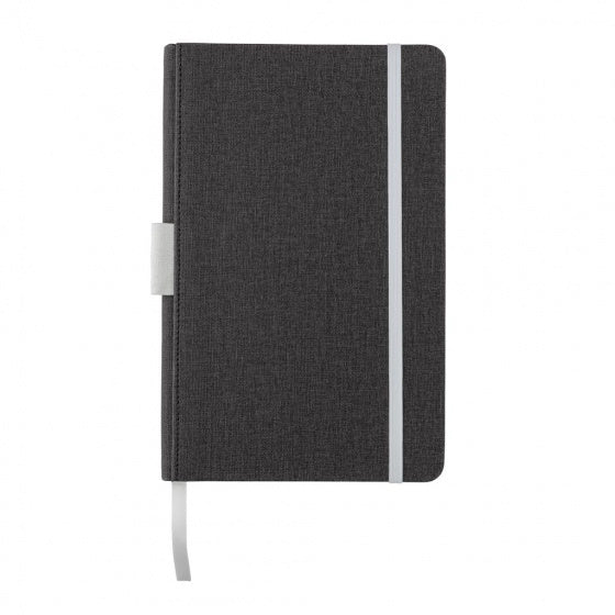 notitieboek met pennenhouder A5 PU/papier wit