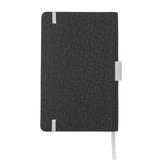 notitieboek met pennenhouder A5 PU/papier wit