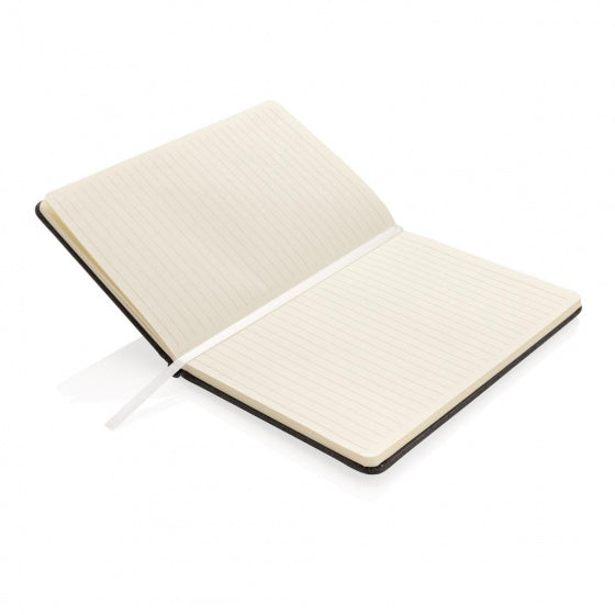 notitieboek met pennenhouder A5 PU/papier wit