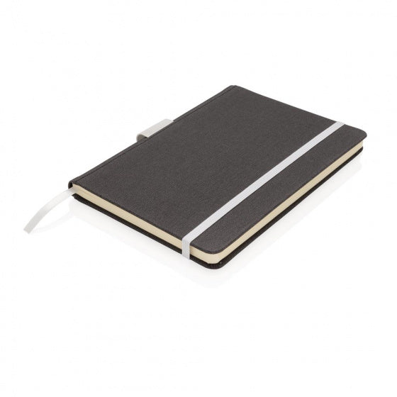 notitieboek met pennenhouder A5 PU/papier wit