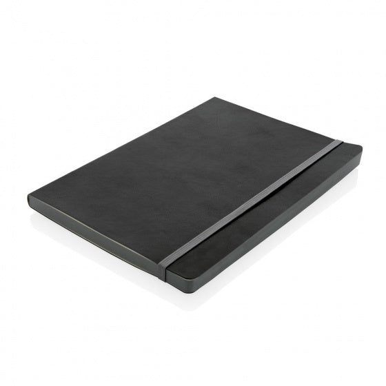 notitieboek soft cover A5 PU/papier zwart/grijs