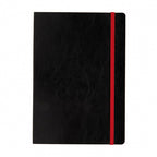 notitieboek soft cover A5 PU/papier zwart/rood