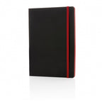 notitieboek soft cover A5 PU/papier zwart/rood