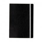 notitieboek soft cover A5 PU/papier zwart/wit