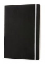notitieboek soft cover A5 PU/papier zwart/wit