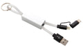 oplaadkabel 3-in-1 15 cm PP/aluminium wit