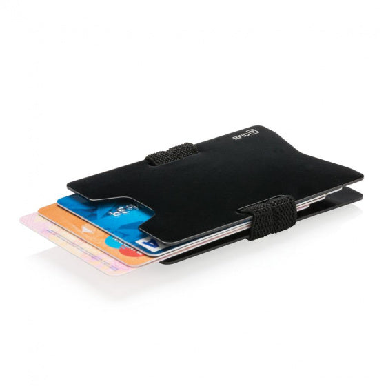 pasjeshouder Rfid 8,8 x 5,8 cm aluminium zwart