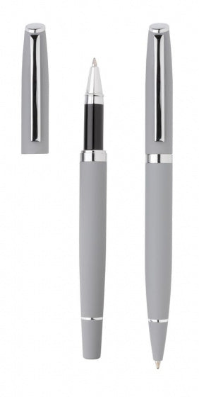balpennenset Deluxe 14 cm aluminium grijs/zilver