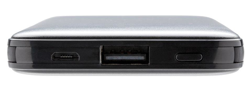 pocket-powerbank 5.000 mAh 10,5 cm ABS zwart