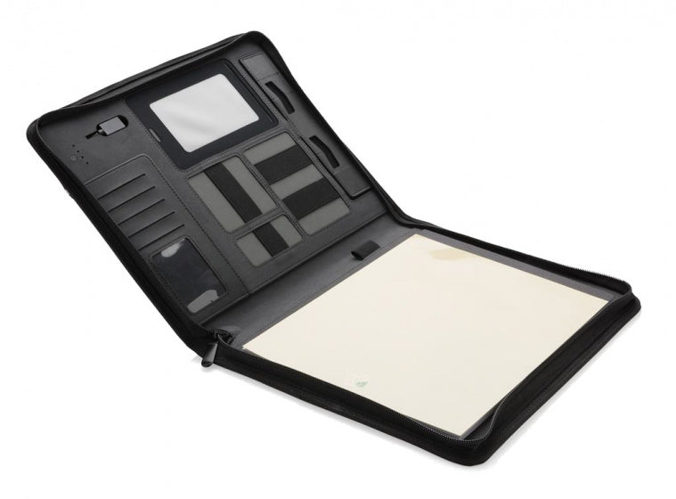 portfolio Tech powerbank 34 x 26,5 cm PU zwart