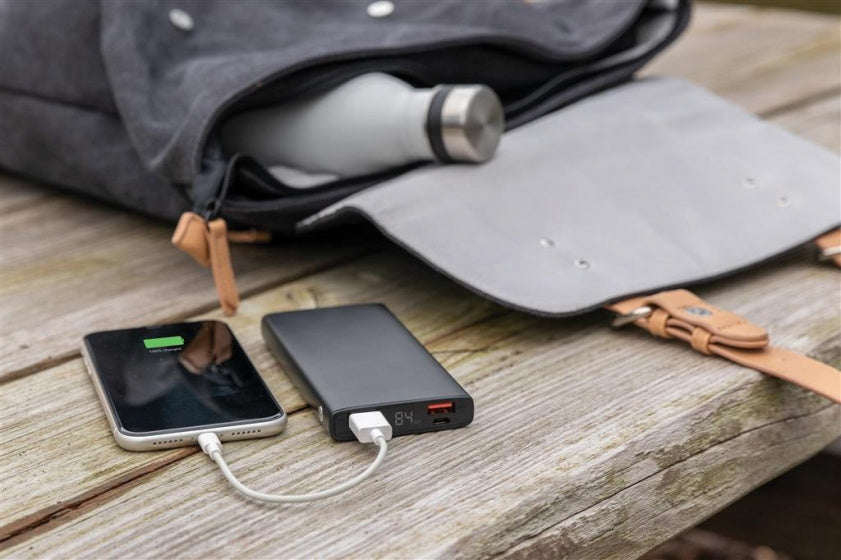 powerbank 10.000 mAh 18W aluminium/ABS zwart