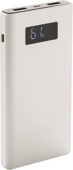powerbank 10000 mAh 13,8 cm aluminium zilver