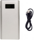 powerbank 10000 mAh 13,8 cm aluminium zilver