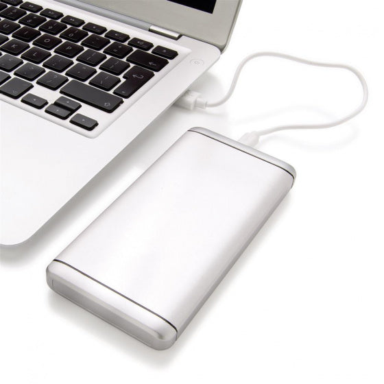 powerbank 14,1 x 6,9 cm aluminium zilver 2-delig