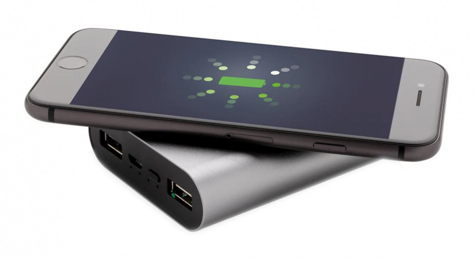 powerbank 5000 mAh 9 x 7 cm aluminium zilver