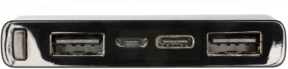 powerbank 6000 mAh 12,3 x 6,8 cm ABS wit/zwart