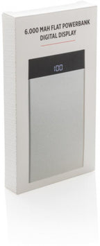 powerbank 6000 mAh 12,3 x 6,8 cm ABS wit/zwart