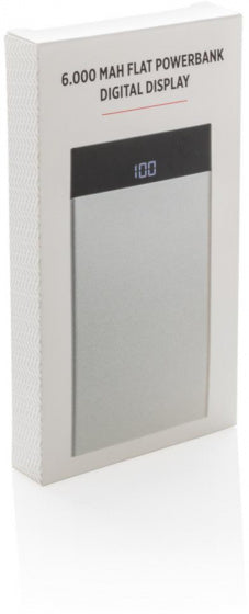 powerbank 6000 mAh 12,3 x 6,8 cm ABS wit/zwart
