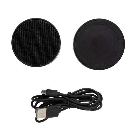 speaker/oplader bluetooth 7 cm ABS zwart 3-delig