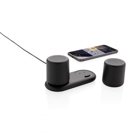 speakers bluetooth 11,5 cm ABS zwart/grijs 4-delig
