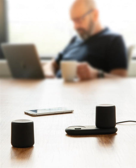 speakers bluetooth 11,5 cm ABS zwart/grijs 4-delig