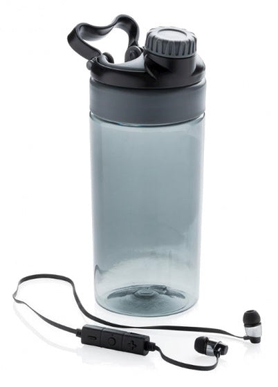 sportfles met bluetooth oortjes 500 ml antraciet