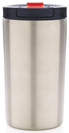 vacuüm beker met lock 300 ml RVS zilver/blauw
