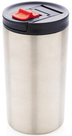 vacuüm beker met lock 300 ml RVS zilver/blauw