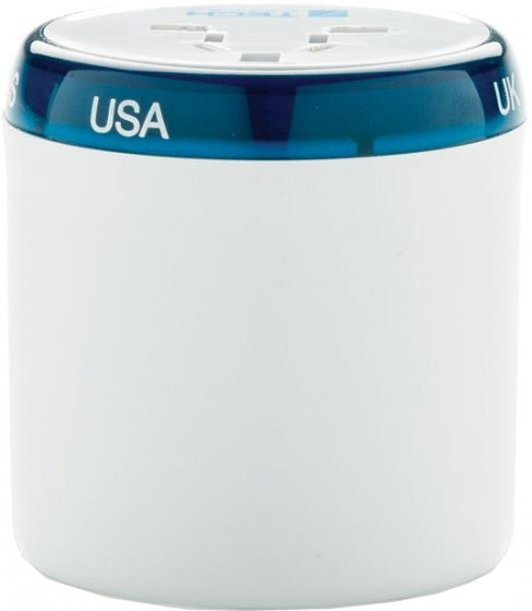 wereldstekker Travel Blue 6,5 x 5,8 cm wit