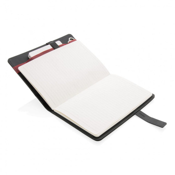 notitieboek met organizer A5 polyester/papier zwart