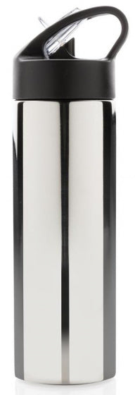 sportfles 0,5 liter 22,5 cm RVS/polypropyleen zilver
