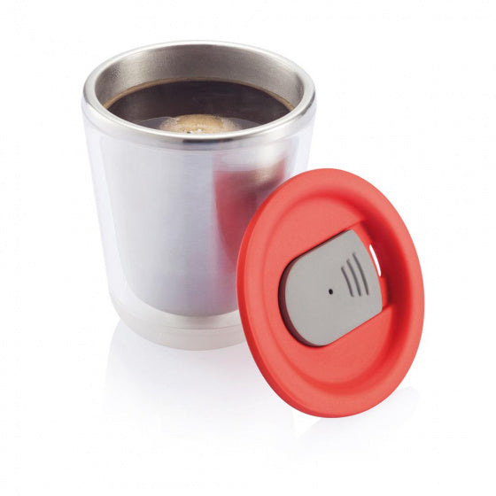 thermosbeker Dia 0,2 liter RVS rood/grijs