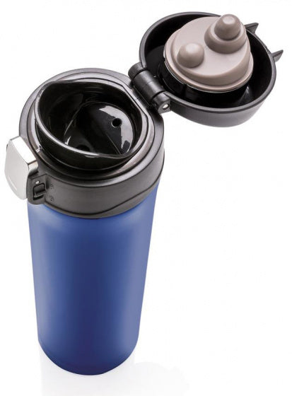 thermosfles 0,5 liter 25 cm RVS/polypropyleen blauw