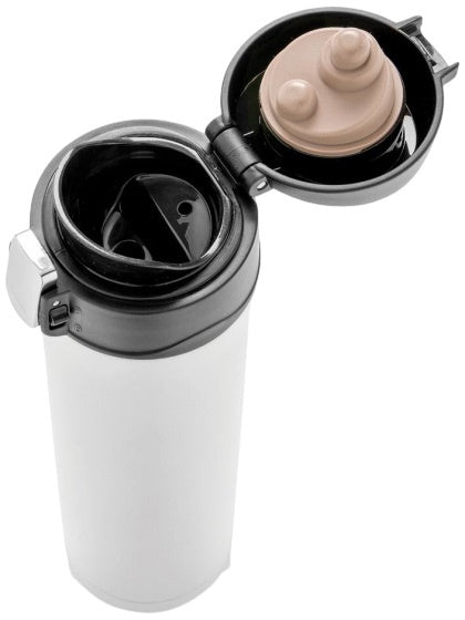 thermosfles 0,5 liter 25 cm RVS/polypropyleen wit