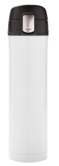 thermosfles 0,5 liter 25 cm RVS/polypropyleen wit