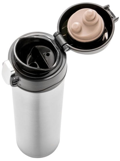 thermosfles 0,5 liter 25 cm RVS/polypropyleen zilver