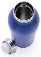 thermosfles 0,6 liter 26 x 6,5 cm RVS/koper blauw