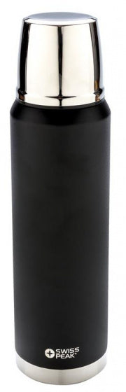 thermosfles Swiss Peak 1 liter RVS zwart