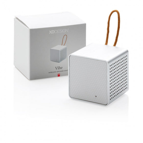 speaker Vibe bluetooth 6 cm alu wit/grijs 2-delig